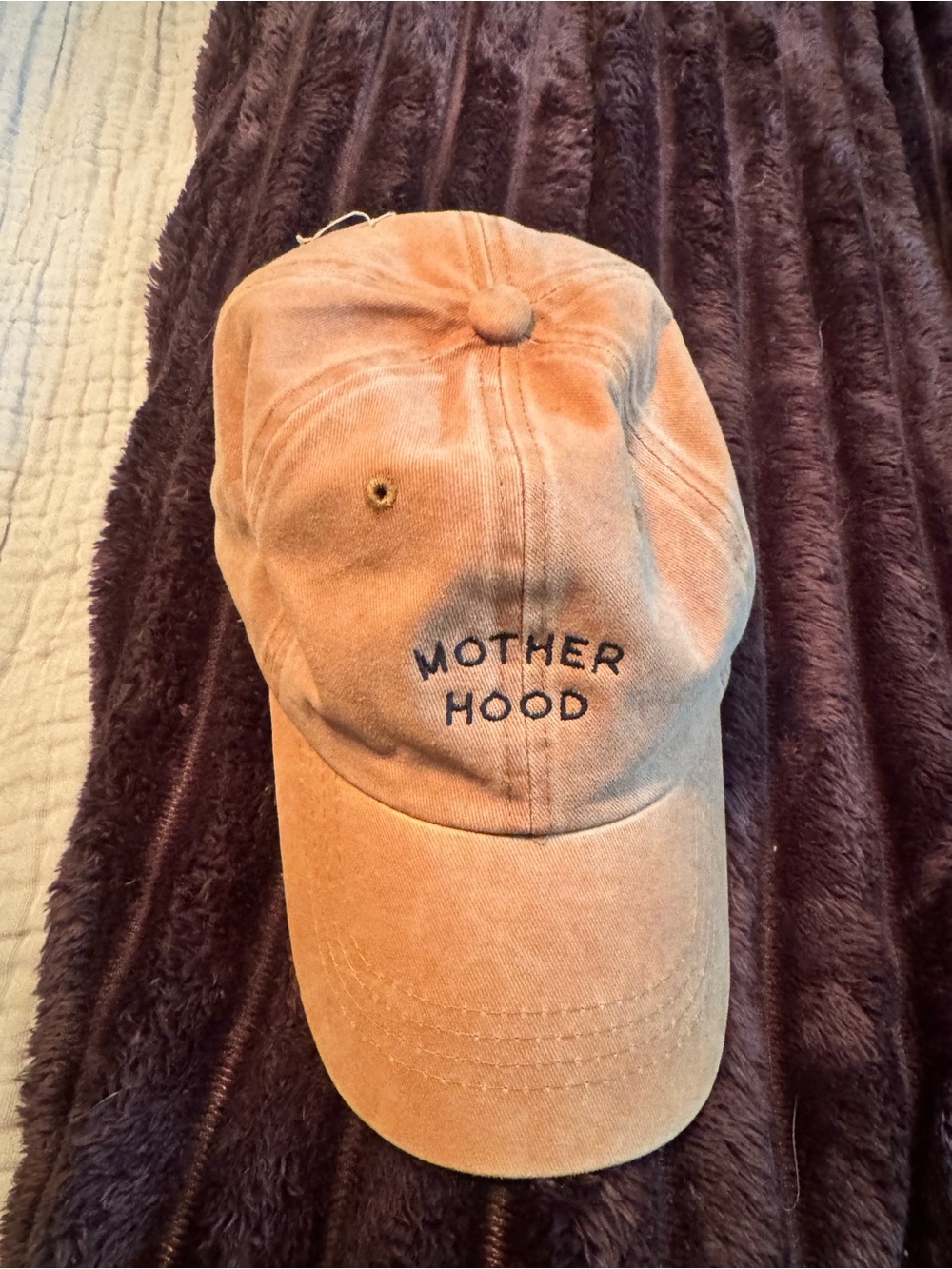 Mother Hood Embroidered Dad Cap in Dusty Tan